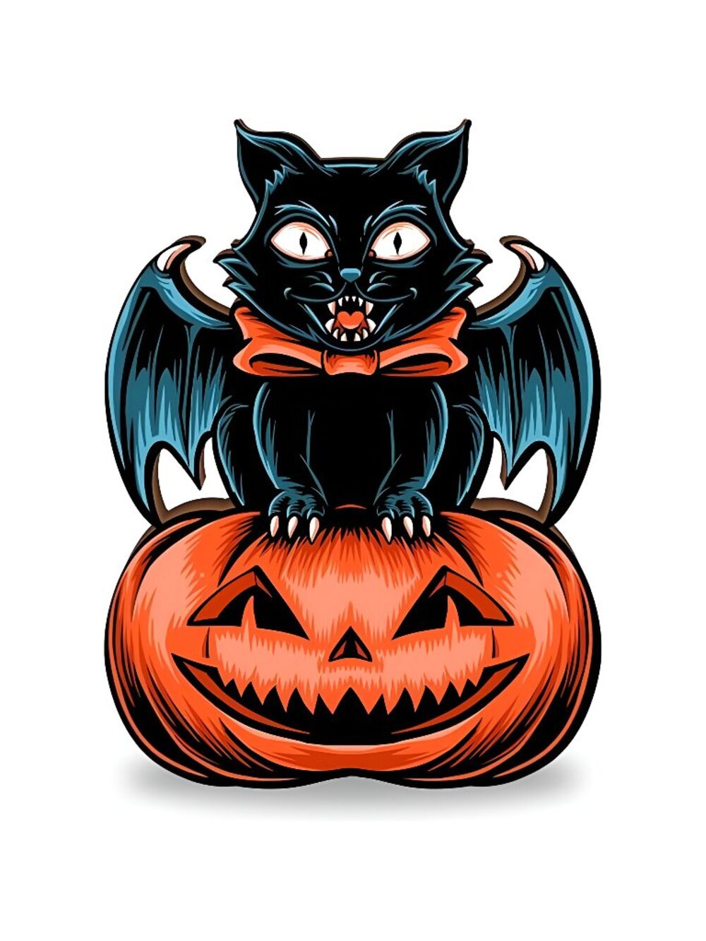 Halloween Buffet Sign, Wooden Sign With Metal Support - Retro Bat & Pumpkin